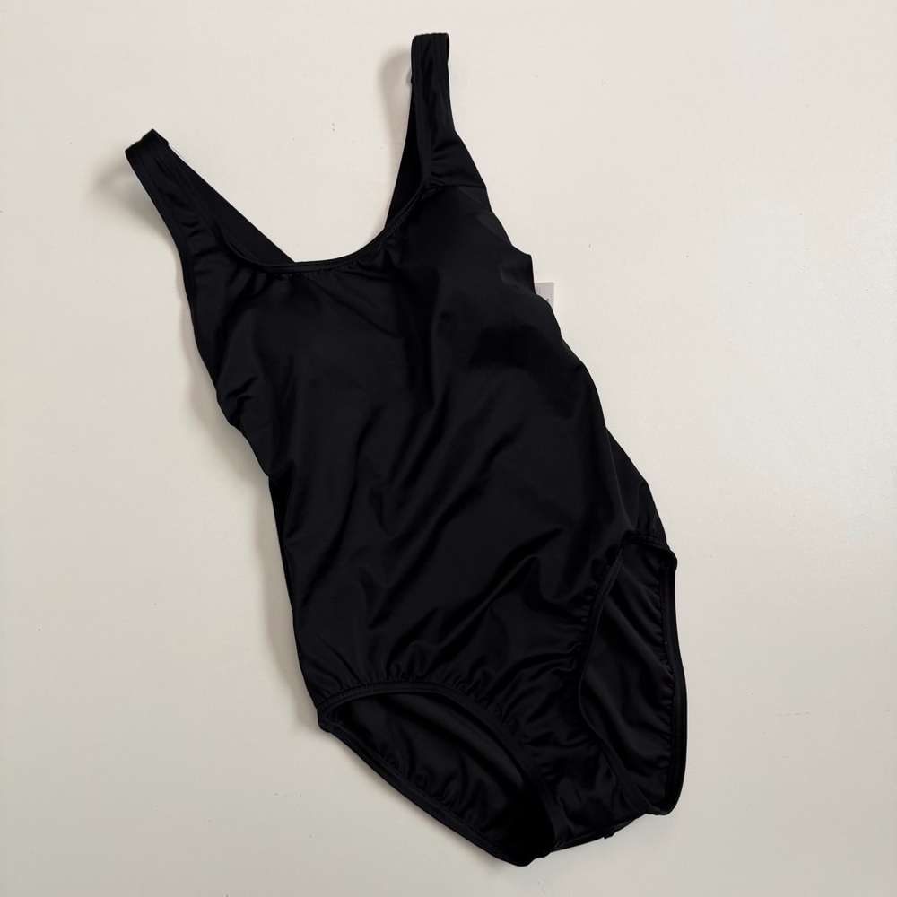 Lands End Swimsuit One Piece Lightly Padded Thick Straps Lycra Xtra Lite Black